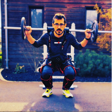 Using gmove-suit to squat